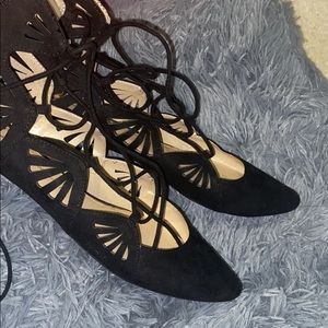 Dressy lace up flats